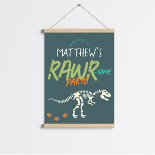 Jongens Schattige Dinosaurus Dig Kids Verjaardag W Perfect Poster
