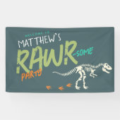 Jongens Schattige Dinosaurus Dig Kids Verjaardag W Spandoek (Horizontaal)