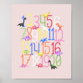 Jongens Schattige Dinosaurussen 1-20 Kinderen Numm Poster (Voorkant)