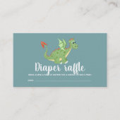 Jongens Schattige Dragon Baby shower Luier Raffle Informatiekaartje (Voorkant)