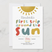 Jongens Schattige eerste reis rond de zon eerste v Kaart (Voorkant)