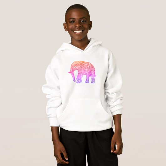 Jongens Schattige Elephant Pattern Pullover Hooded (Voorkant volledig)