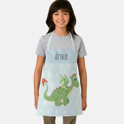 Jongens Schattige en Magisch Groene Draak Kinder Schort (Insitu)