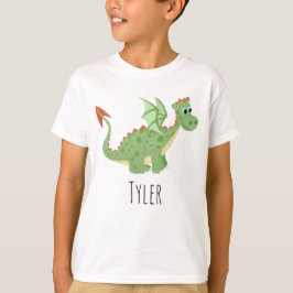 Jongens Schattige en Magisch Groene Dragon Cartoon T-shirt