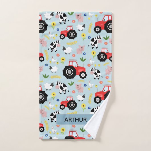 Jongens Schattige en Modern Boerderij Dierenpatroo Bad Handdoek (Handdoek)