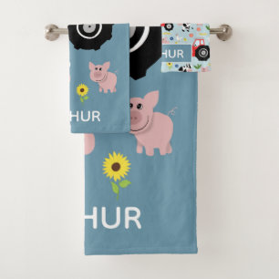 Jongens Schattige en Modern Boerderij Tractor en N Bad Handdoek