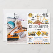 Jongens Schattige Modern Construction Kids Verjaar Kaart (Voorkant)