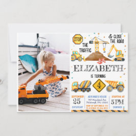 Jongens Schattige Modern Construction Kids Verjaar Kaart