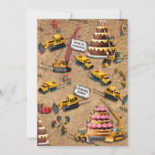 Jongens Schattige Modern Construction Truck Buildi Kaart (Achterkant)