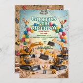 Jongens Schattige Modern Construction Truck Buildi Kaart (Voorkant / Achterkant)