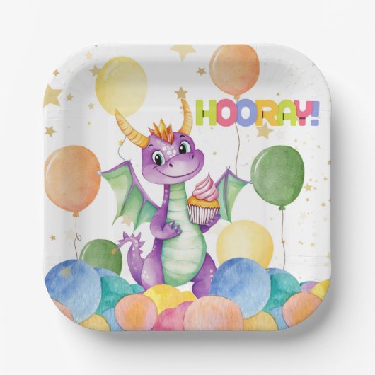 Jongens Schattige Modern Dragon Kinder Papier Bord (Voorkant)