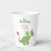 Jongens Schattige Modern Dragon Peuter Verjaardag Papieren Bekers (Achterkant)