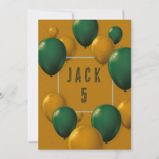 Jongens Schattige Modern Goud Thema Kinder 5e Verj Kaart (Achterkant)