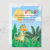 Jongens Schattige Moderne Dinosaurus Kids Verjaard Kaart (Voorkant)