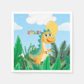 Jongens Schattige Moderne Dinosaurus Kinderen Verj Servet (Voorkant)