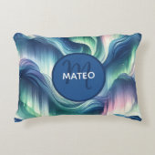 Jongens Schattige Monogram, Noorderlicht Galaxy, K Accent Kussen (Voorkant)