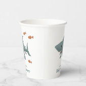 Jongens Schattige Ocean Zee Shark Baby shower Papieren Bekers (Rechts)