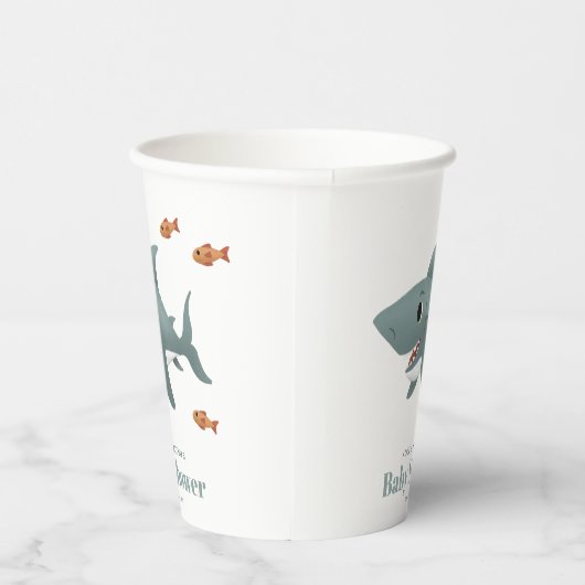 Jongens Schattige Ocean Zee Shark Baby shower Papieren Bekers (Rechts)