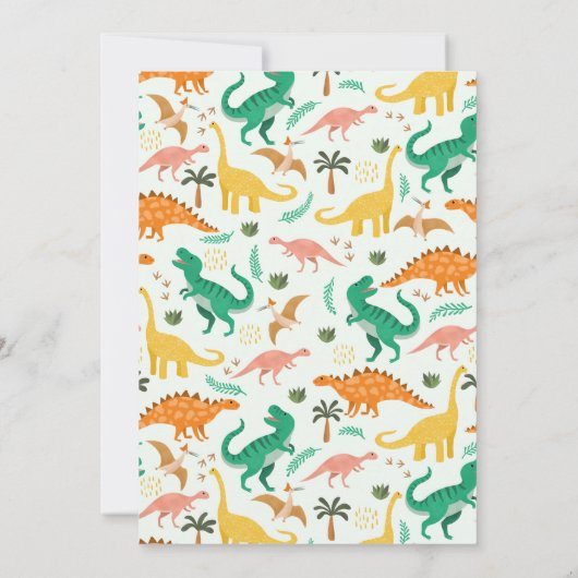 Jongens Schattige Oerwoud Dinosaurus Kinder 5e Ver Kaart (Achterkant)