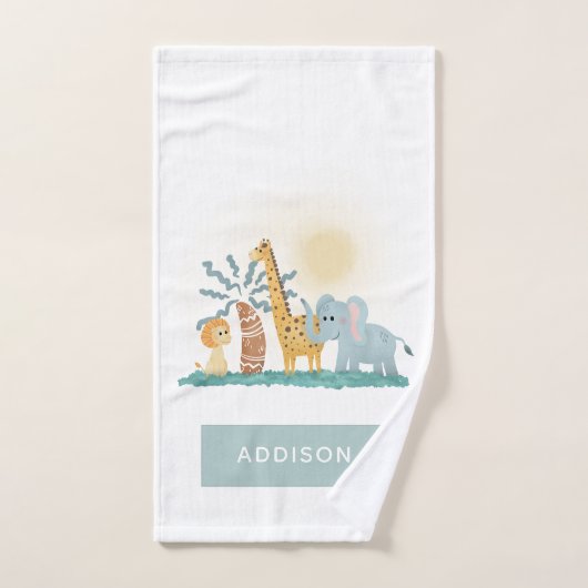 Jongens Schattige Oerwoud Safari Dieren Zebra Gira Bad Handdoek (Handdoek)