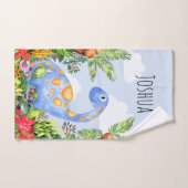 Jongens Schattige Oerwoud Waterverf Dinosaurus en  Bad Handdoek (Handdoek)