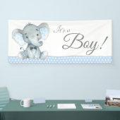 Jongens Schattige Olifant Baby shower Banners (Beurs)