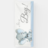 Jongens Schattige Olifant Baby shower Banners (Verticaal)