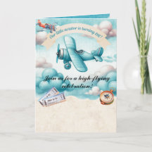 Jongens Schattige Reizen Vliegtuig Kids Verjaardag