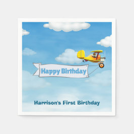 Jongens Schattige Reizen Vliegtuig Kids Verjaardag Servet