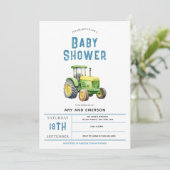 Jongens Schattige Rustiek Boerderij Tractor Baby s Kaart (Staand voorkant)