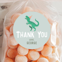 Jongens Schattige T-Rex Dinosaurus Kids Verjaardag Ronde Sticker