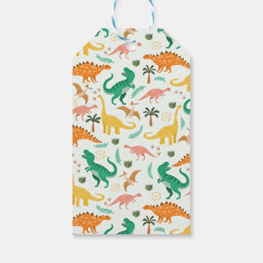 Jongens Schattige T-Rex Oerwoud Dinosaurus Verjaar Cadeaulabel (Achterkant)