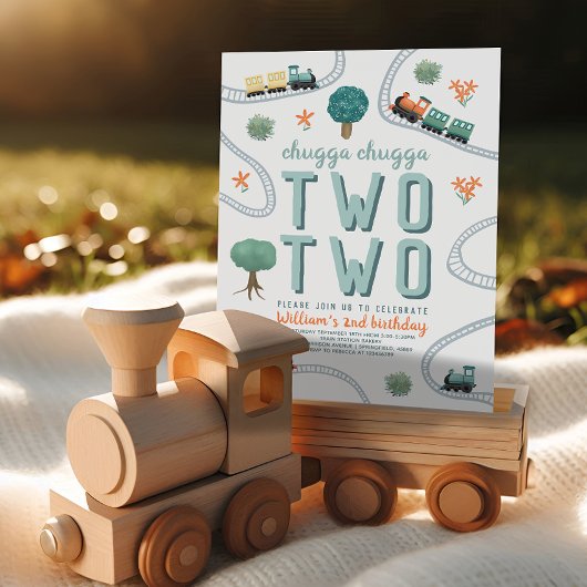 Jongens Schattige Twee Blauwe Treinen Reizen 2e Ve Kaart