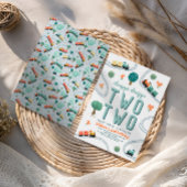 Jongens Schattige Twee Blauwe Treinen Reizen 2e Ve Kaart