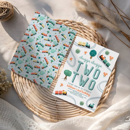 Jongens Schattige Twee Blauwe Treinen Reizen 2e Ve Kaart