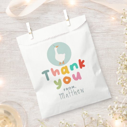 Jongens Schattige Twee Gekke Goose Blue Boerderij  Bedankzakje (Geknipt)