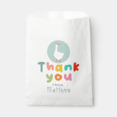 Jongens Schattige Twee Gekke Goose Blue Boerderij  Bedankzakje (Voorkant)