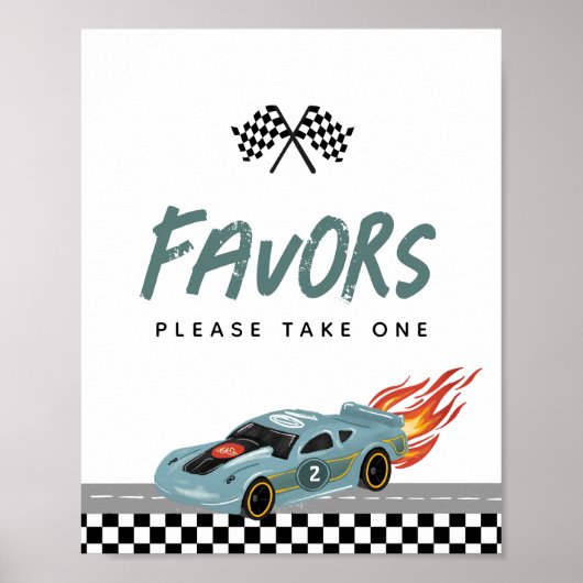 Jongens Schattige twee snelle 2e verjaardag auto's Poster (Voorkant)