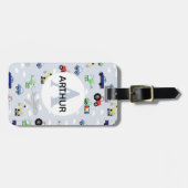 Jongens Schattige Vervoer Vliegtuig Auto Tractor N Bagagelabel (Voorkant horizontaal)