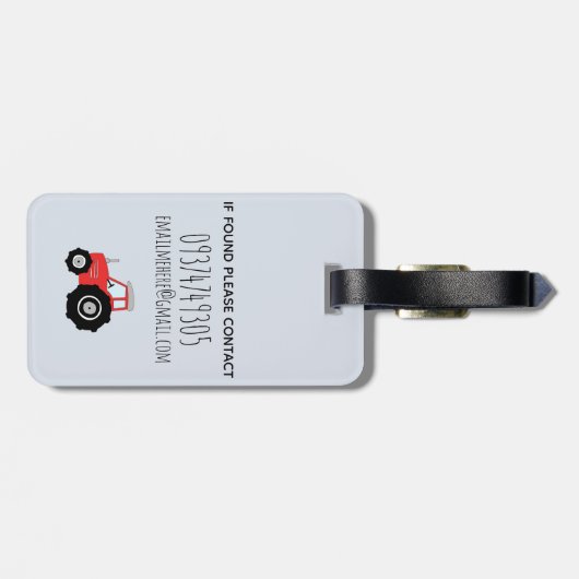 Jongens Schattige Vervoer Vliegtuig Auto Tractor N Bagagelabel (Achterkant horizontaal)