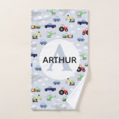 Jongens Schattige Vervoerspatroon Auto Naam Kinder Bad Handdoek (Handdoek)