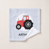 Jongens Schattige Vervoerspatroon Auto Naam Kinder Bad Handdoek (Wasdoekje)