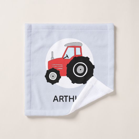 Jongens Schattige Vervoerspatroon Auto Naam Kinder Bad Handdoek (Wasdoekje)