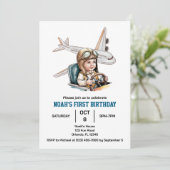 Jongens Schattige Vliegtuigreizen Kids Verjaardag  Kaart (Staand voorkant)