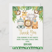 Jongens Schattige Wild One Safari bedankkaart Kaart (Voorkant)