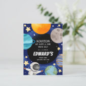 Jongen's Schattigee buitenruimte 1e verjaardagsuit Briefkaart (Staand voorkant)