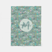 Jongens Schattigee Dinosaurus Fossiel Patroon Mono Fleece Deken (Voorkant)