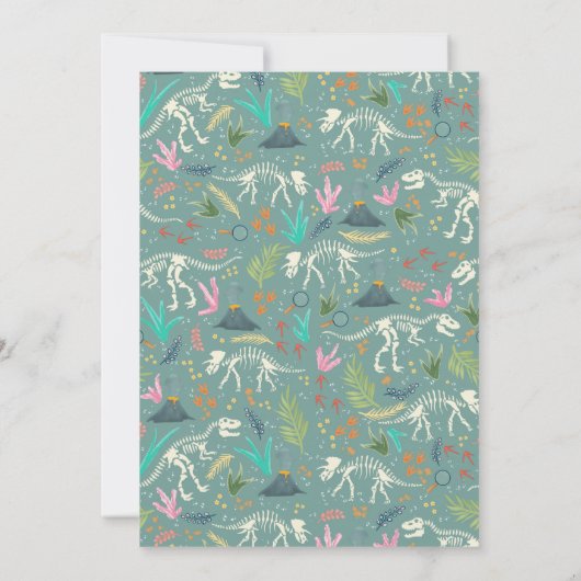 Jongens Schattigee Dinosaurus Graaf Fossiele Kinde Kaart (Achterkant)