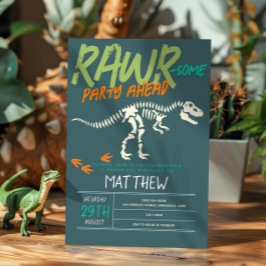 Jongens Schattigee Dinosaurus Graaf Fossiele Kinde Kaart