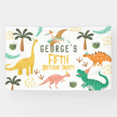 Jongens Schattigee dinosaurus T-Rex Kids Verjaarda Spandoek (Horizontaal)